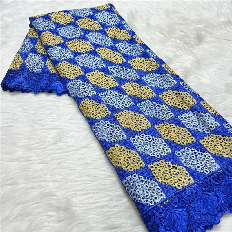 

5-ярдовая многоцветная мягкая водорастворимая французская гипюровая кружевная африканская тюль-шнур с вышивкой для свадебной вечеринки 27L361601