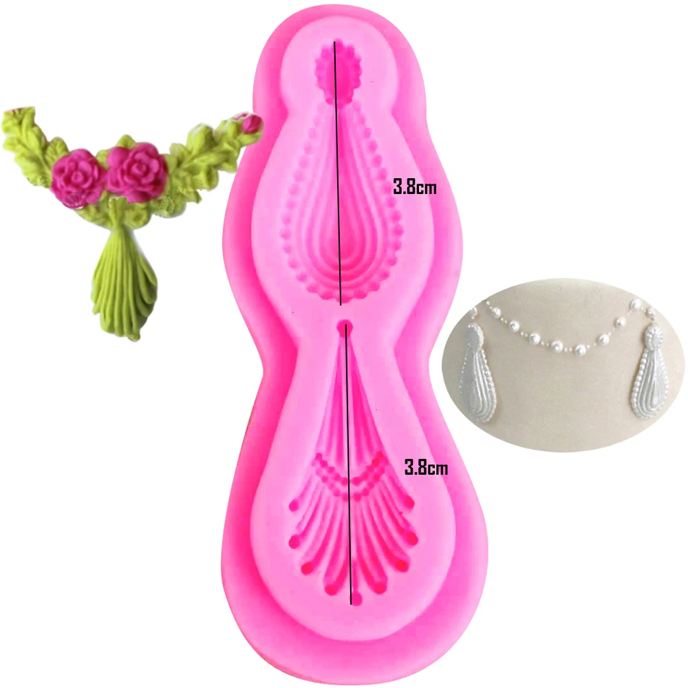 Kinds Classical Pearl & Rope Silicone Mold Lace Mat Fondant Mould Cake Decorating Tool Chocolate Gumpaste Sugarcraft Form M663
