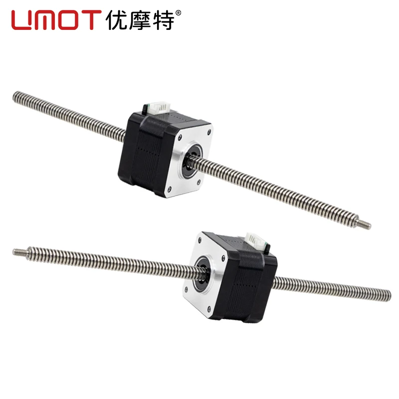 

UMOT Micro Nema8/Nema11/Nema14/Nema17/Nema23 Необычный ходовой винт Шаговый двигатель 1,8 ° Шаговый двигатель 2 фазы 0,008 Нм-2,4 Нм 0,4 А-4 А