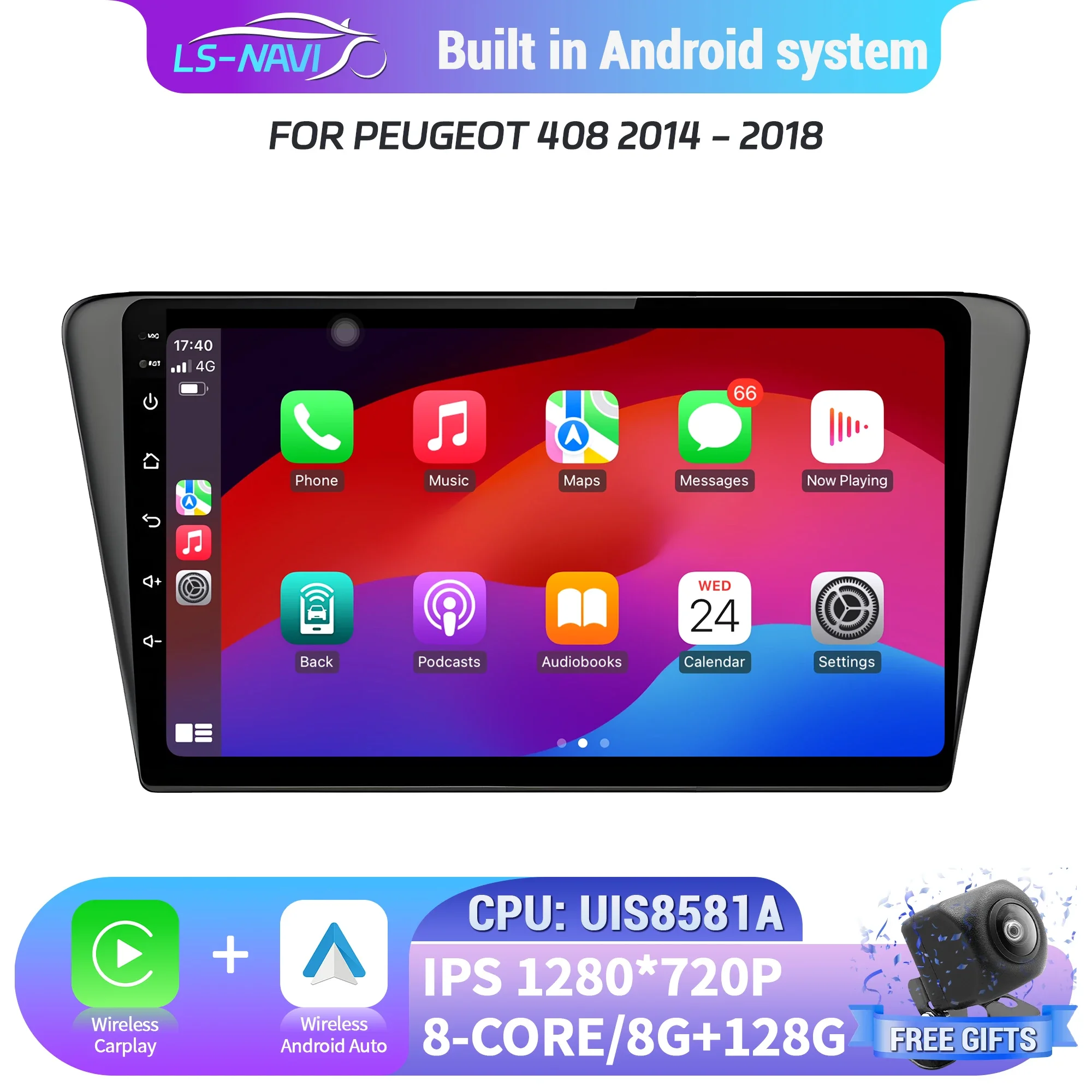 

Android 14 Car Radio For Peugeot 408 2014-2018 Navigation 4G GPS Wireless Bluetooth Carplay Stereo Multimedia Head Unit Screen