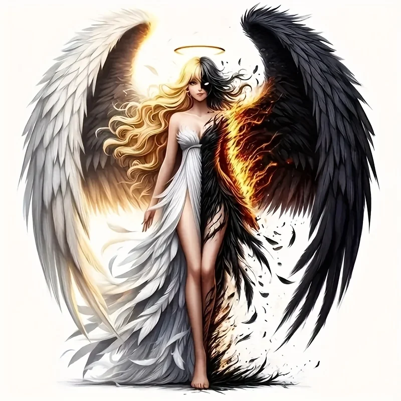 

1 шт. загадочная художественная полулегкая полутемная виниловая наклейка с ангелом-энигматическая наклейка для телефонов/ноутбуков/рюкзаков/ноутбуков/автомобилей