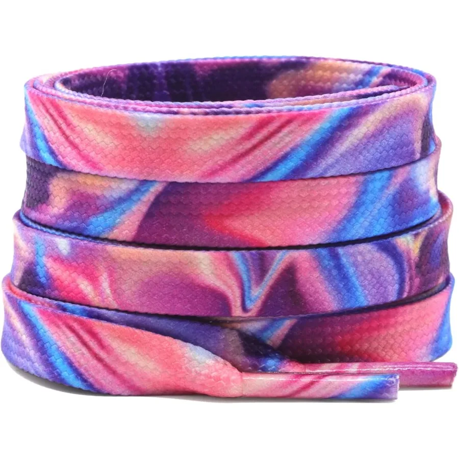 أربطة أحذية مسطحة متدرجة: أحذية رياضية مطبوعة ملونة 2 ص