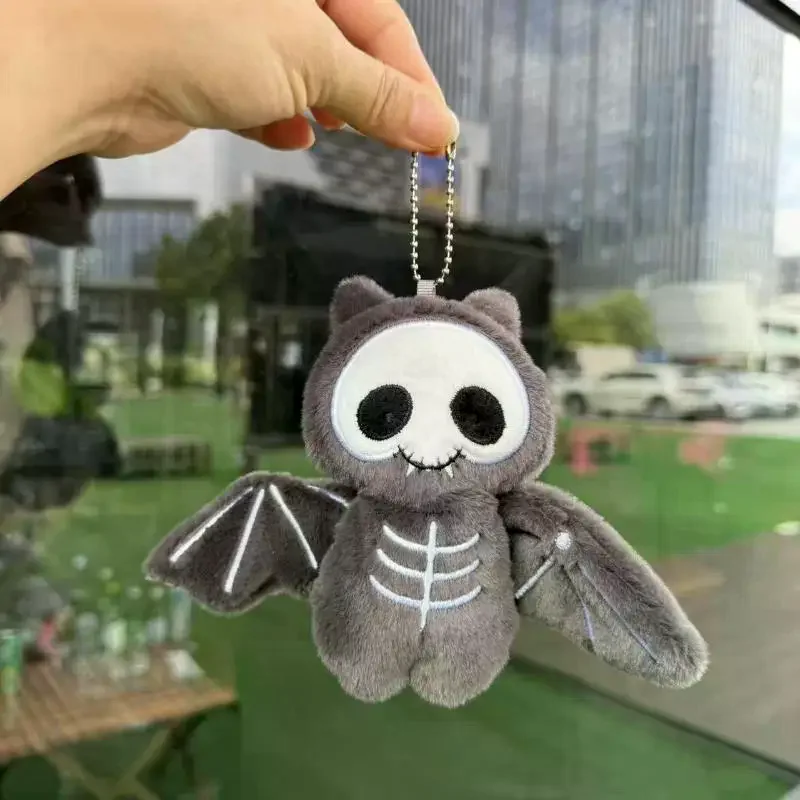 

Fun Cartoon Halloween Skeleton Bat Plush Doll Pendant Keychain Creative Cute Backpack Accessories for Children Holiday Gifts