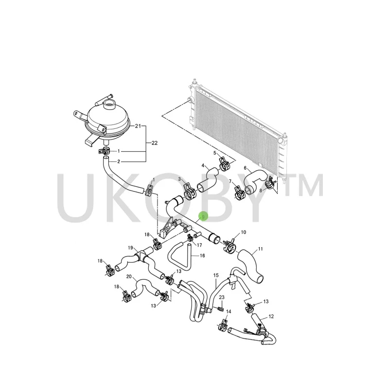 5489090 Suitable for Bu ic k Sail Warm air water pipe, water tank outlet pipe, water pump hard outlet pipe