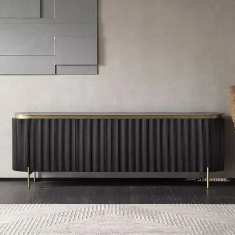 

Light luxury rock slab dining side cabinet dining room living room storage cabinet simple bedroom TV cabinet