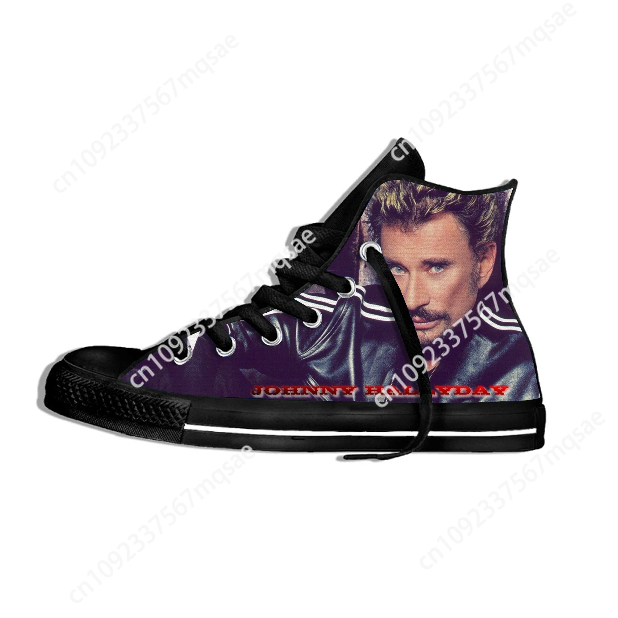 Sapatos de lona Johnny Hallyday estrela francesa para homens e mulheres, tênis respiráveis casuais, leves, top alto, design inovador, moda, quente