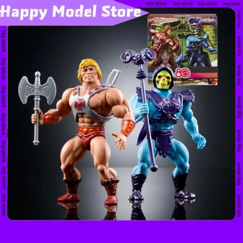 

In Stock 80th Anniversary Set He Man Skeletor Two Person Movable Figurine Commemorative Edition Puppet Collection Periphery Gift