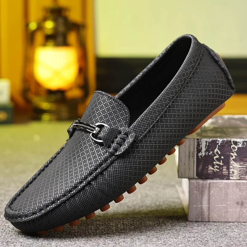 MAEDEF Leather Men Fashion Casual Shoes 2024 Loafers Slip on Comfortable Flats Soft Driving Shoes  Adult Male Footwear Boat Shoe