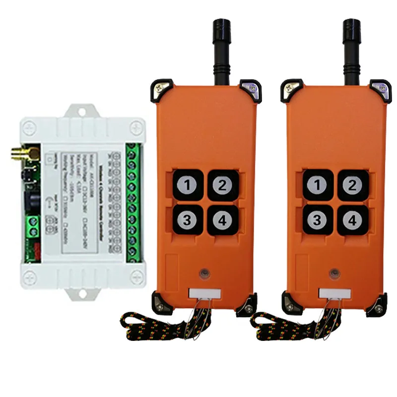 3000M 433MHz Industrial DC 12V 24V 36V 4CH 4 CH RF Wireless Remote Control OverheadTravelling Crane System Receiver Digital Key