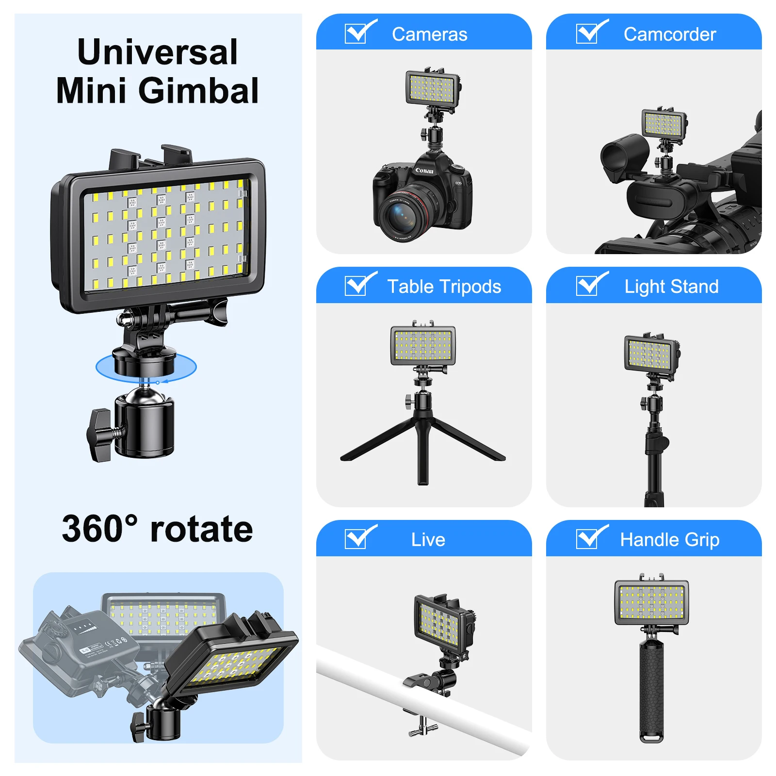 Seafrogs 5000LUX Waterproof Colorful LED Camera Phone Fill Light Flash Underwater Diving Photography Lighting Accessory 3000mAh