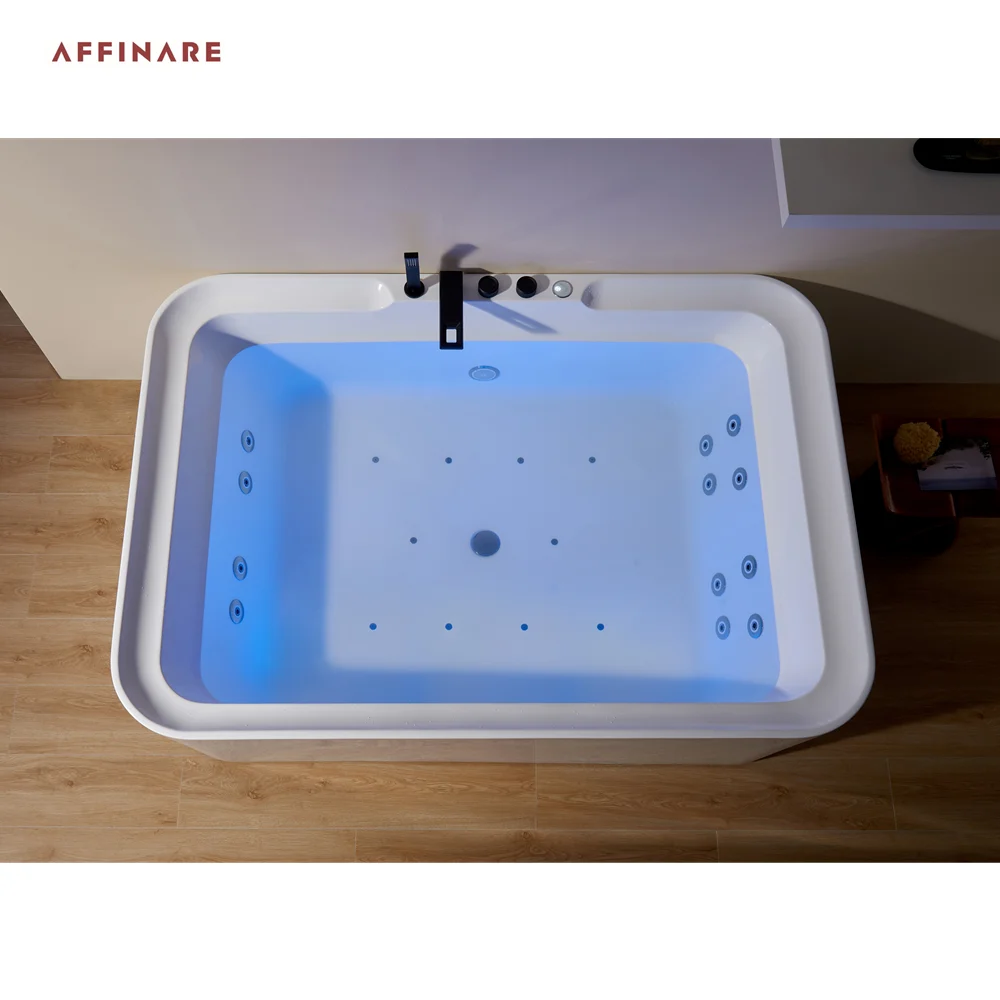 AFFINARE Original Design LED Light Hydrotherapy Massage Bathtub Ultimate Comfort Whirlpool For Indoor/Outdoor/Bathroom 1.8m