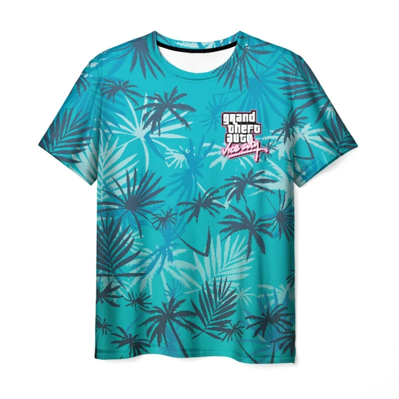 Hot Game GTA T-Shirts Grand Theft Auto Vice City 3D Printed Men Women Summer Fashion Short Sleeve T Shirt Kids Tees Top Clothing