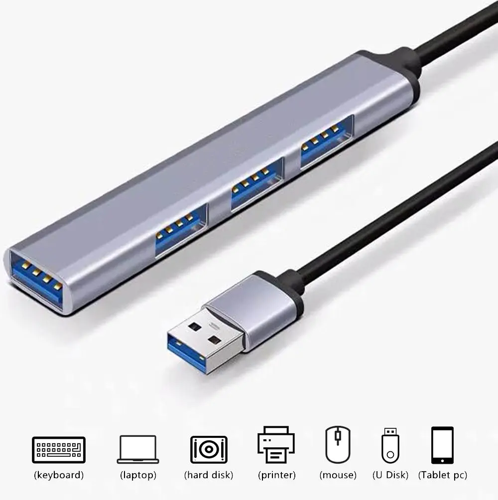 Desktop Extend Adapter Hard Drive Mouse Keyboard USB Expander Data Transmission USB 3.0 Hub 4 Ports