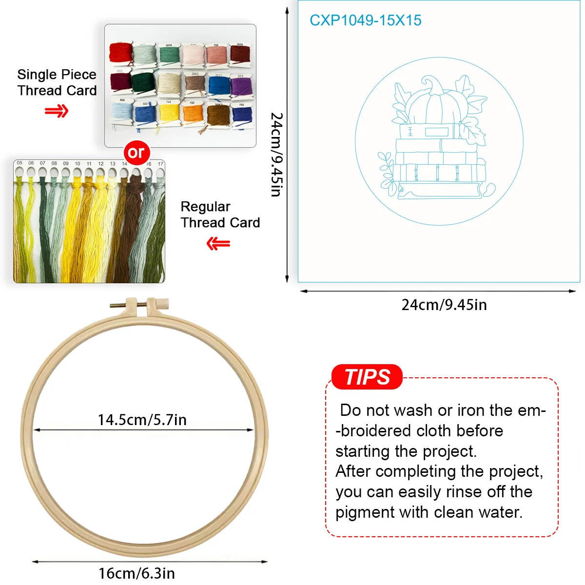 1 Stück 20X20CM Der Kürbis auf dem Bücherregal Stickerei Starter-Kit DIY-Set Nadelkunst Heimdekoration Nähkunst – Detail 5