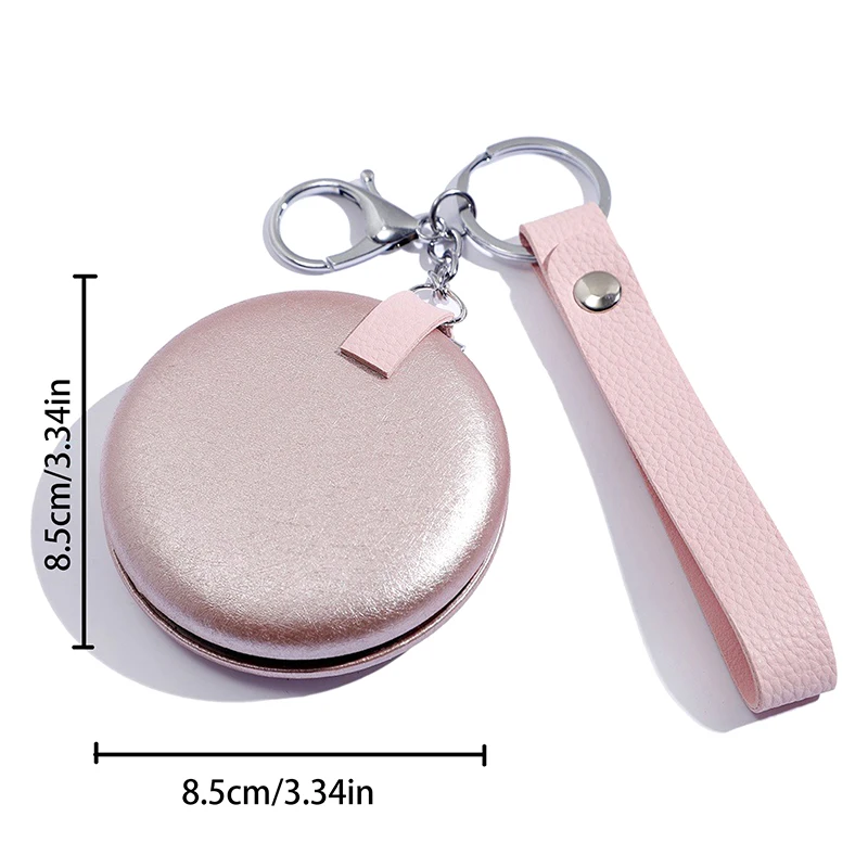 1Pcs Compact Mirror Keychain Folding Pocket Mirror Portable Vanity Mirror Travel Cosmetic Mirror Keychain Accessories