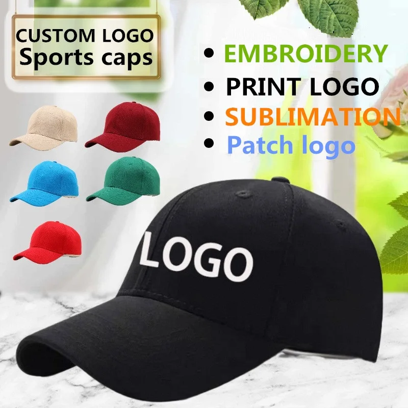 Curved brim sports cap Adult casual cotton baseball caps Custom hat Logo embroidery snapback hats Men women Personalised gorros