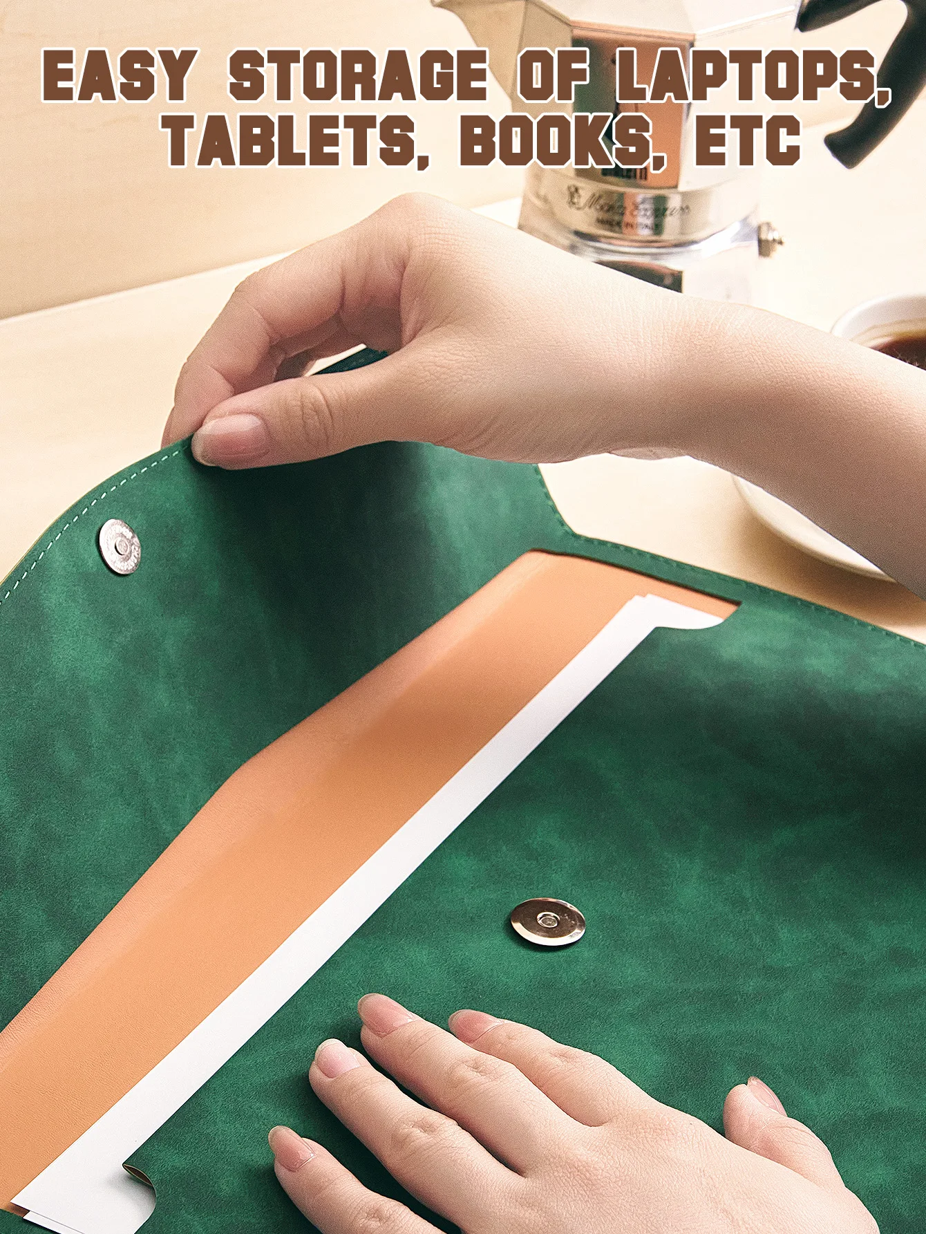 Custom Name A4 A5 File Folder Magnetic Closure PU Leather Office Organizer Business Document Bag Gift for Dad Mom 6 Colors