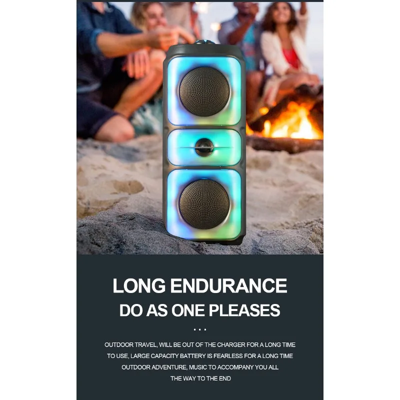 4inch High-power Wireless Audio Outdoor Performance Party Colorful Speakers Square Dance Speakers Sound System Support USB