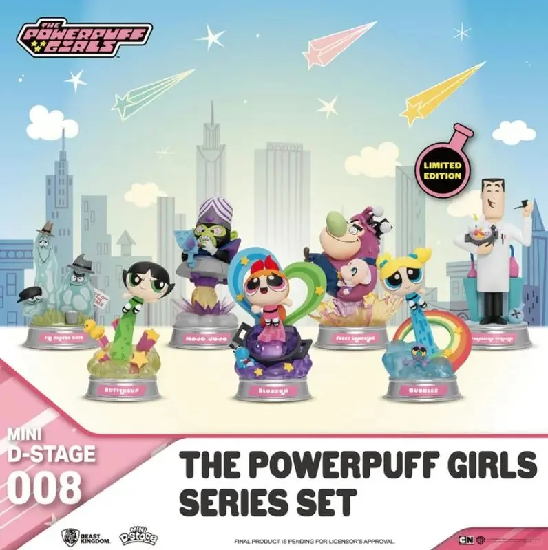 Original The Powerpuff Girls Series Blind Box Anime Figure Beast Kingdom Suprise Guess Bag Mystery Box Model Toys Desktop Gift