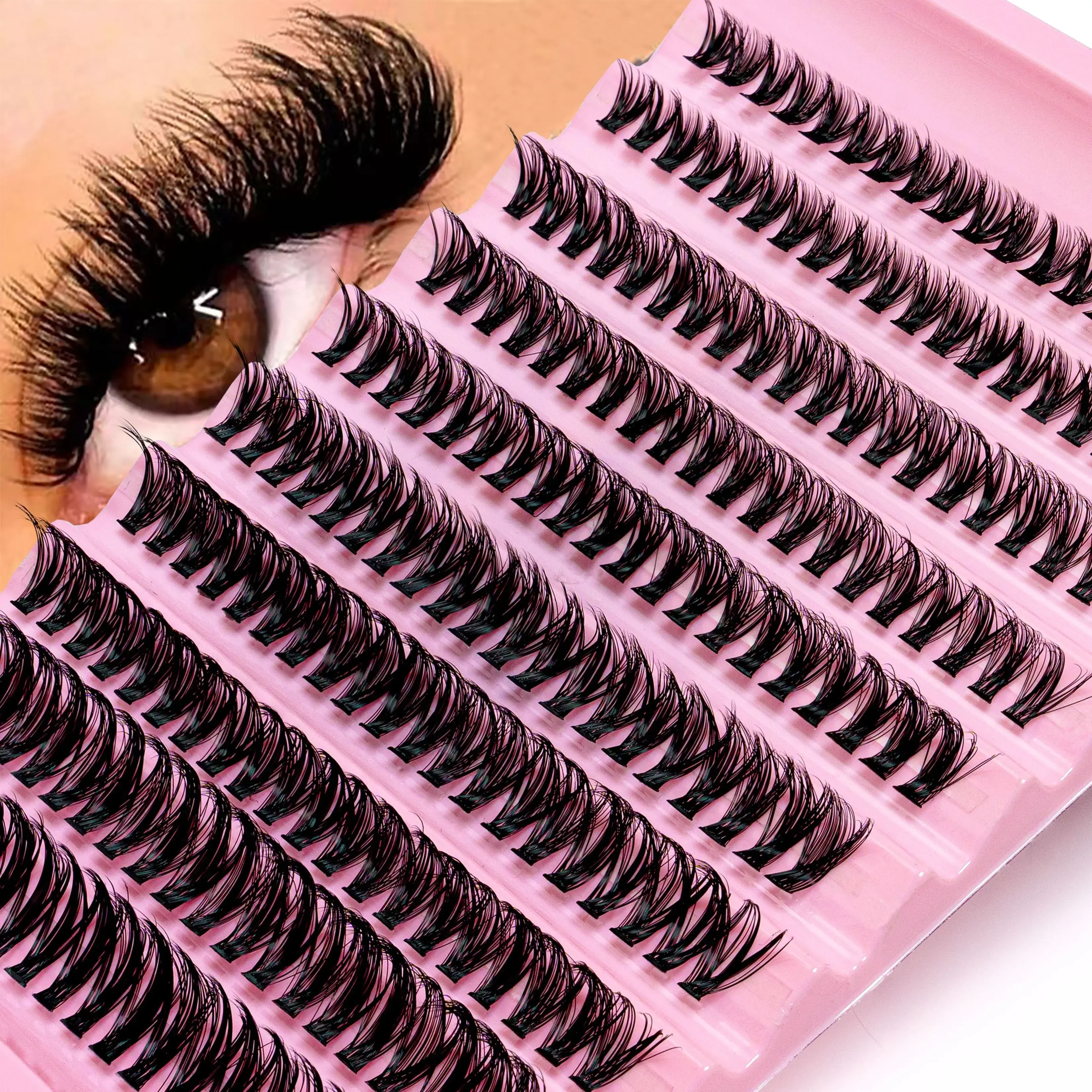 30D/40D/80D Fake Eyelashes 200 Clusters 0.05mmD Curl 8-16mm Mixed Natural Eyelash Extension 3D Russian Volume Personal Eyelash