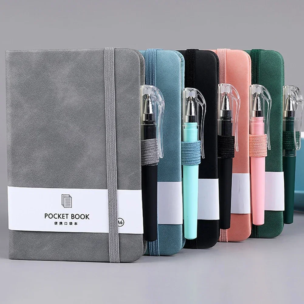 A6 Pocket Notebooks With Pen 200 Pages Leather Notepads Teacher Gift Planning Notebook And Journals School Supplies Stationery