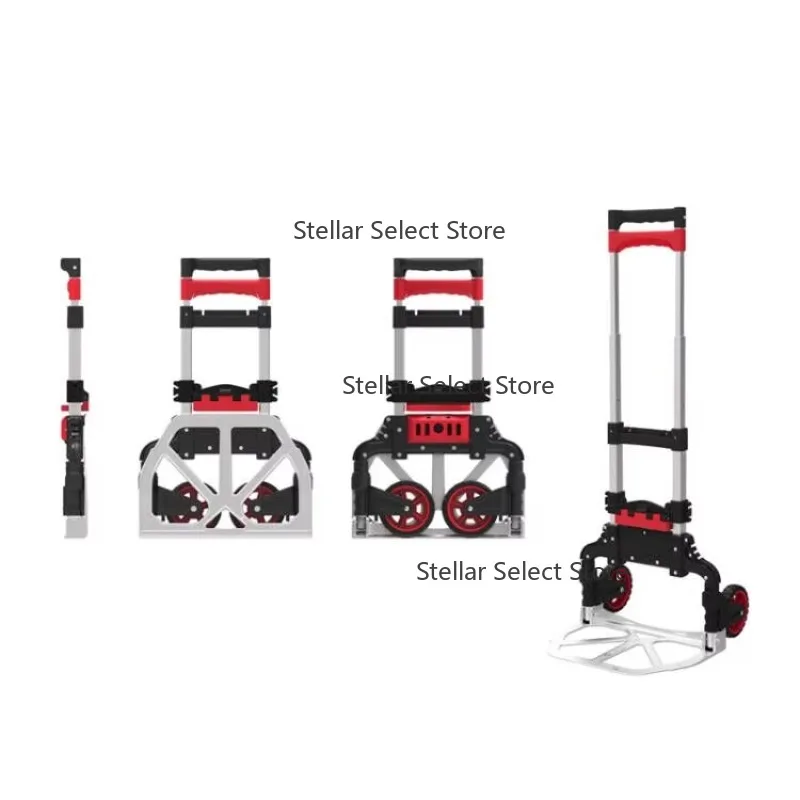 

6 Wheels Durable Aluminum Hand Trolley Good Looking Heavy Folding Truck With Foldable Wheel 60kg Stair Climbing