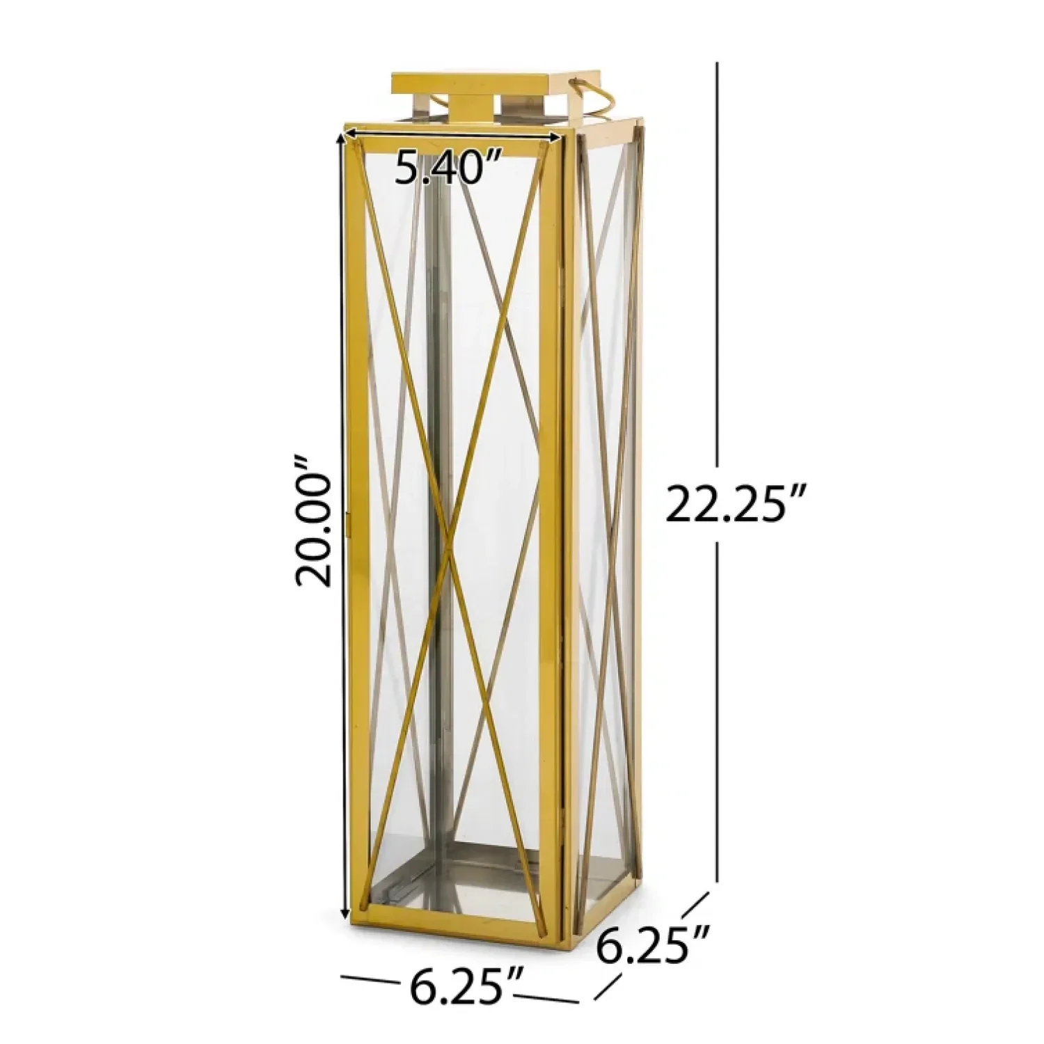 LANTERNA DEBORAH 22"H ACERO INOXIDABLE