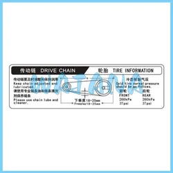 Zt200-c Chain Adjustment Decal 1210465-001000 For Kiden Original Part