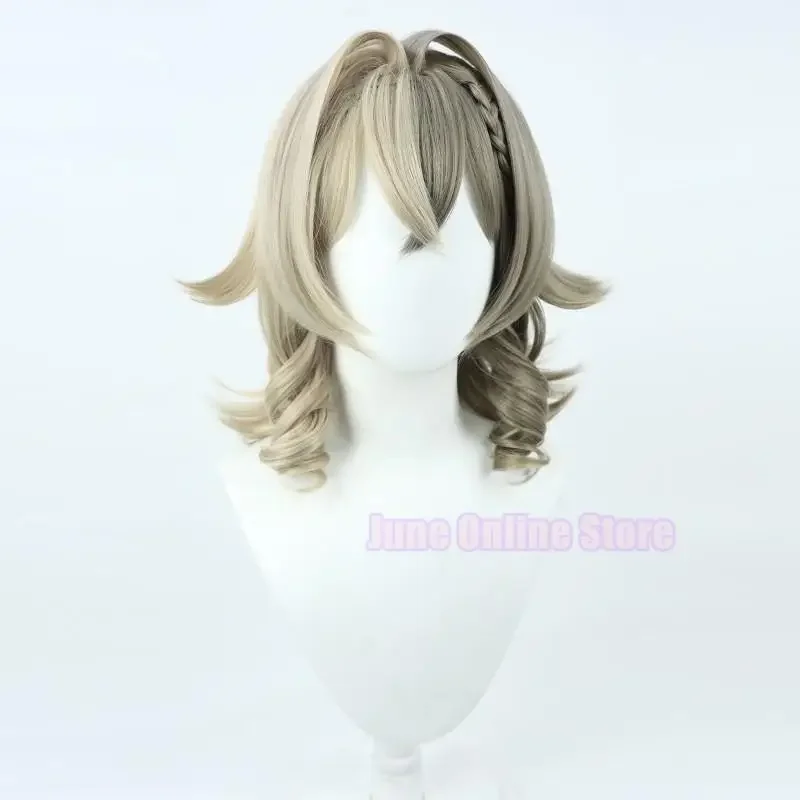 Honkai Impact 3 3rd Cosplay VILL-V Wig Short Curly Hair Braided Linen Mixed Colors Adult Game VILL V Role Play Headwear