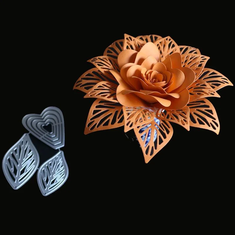 3D Flowers Leaves Stencil Metal Cutting Dies Scrapbooking Craft  Stamps and  Embossing