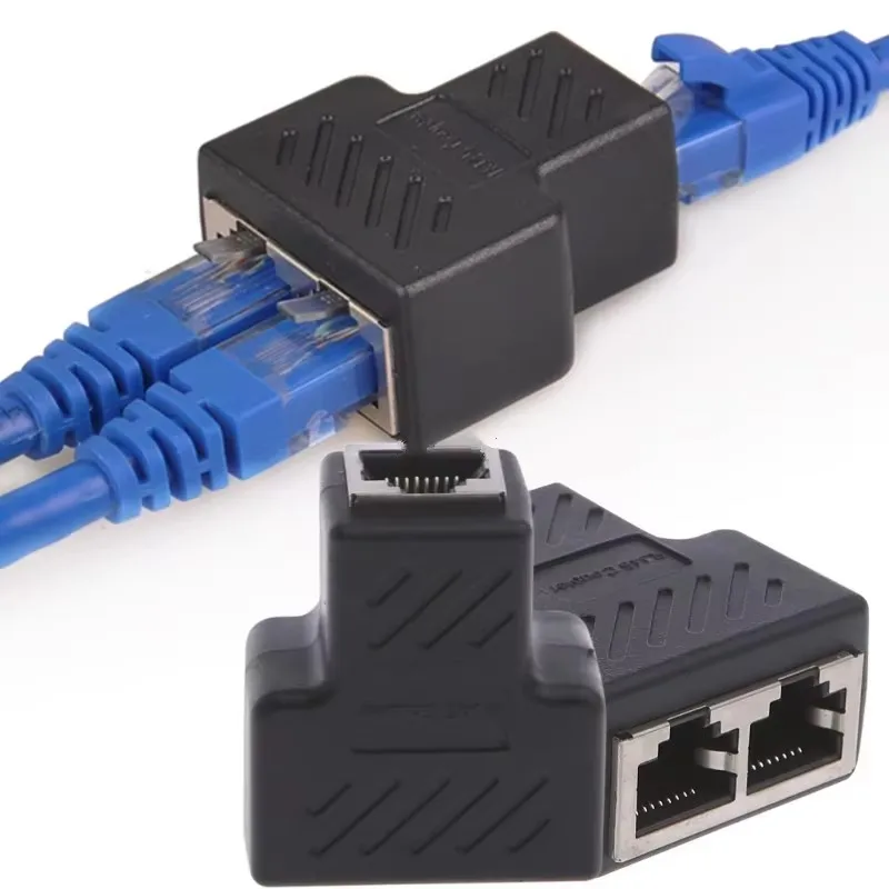 1/2/3/4/5/6Pcs Ethernet Cable Adapter Connector 1 To 2 Ways Extender Plug RJ45 Splitter For Computer Accessories