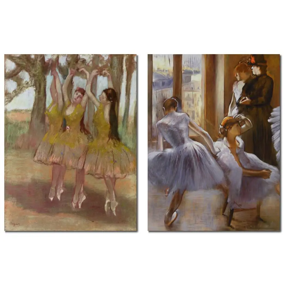 

Handmade Painting in Oils Edgar Degas Green Room Opera Canvas Masterpiece Reproduction Dancer for Restaurant Wall Decor