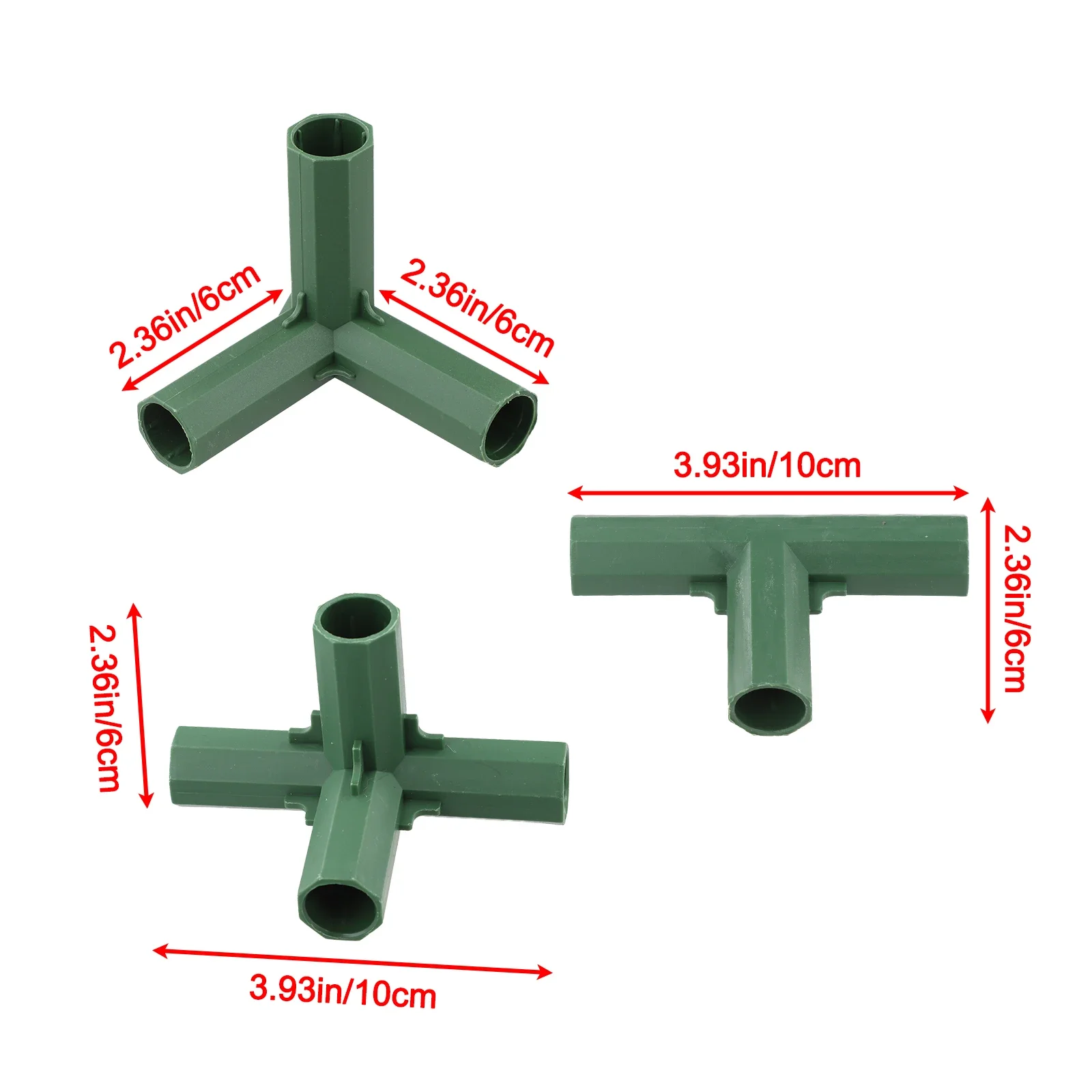 20pcs 16mm Round Tube Three-Way Four-Way Five-Way Greenhouse Frame Building Connector Flower Rack Greenhouse Frame Structure