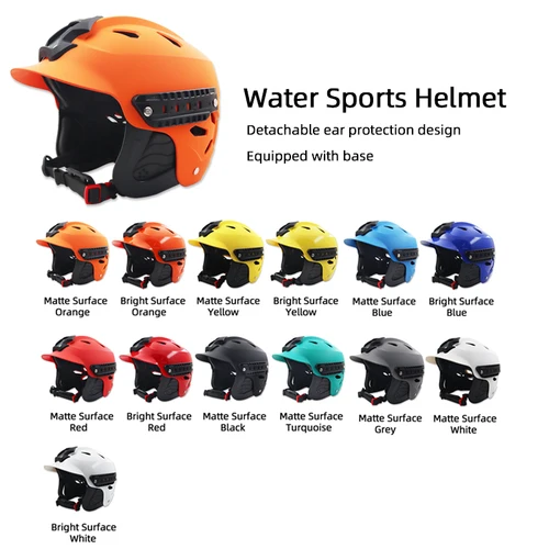 Imagen 2 del producto Nuevo riel guía para surf acuático, rescate a la deriva con casco de protección para los oídos, casco de rescate acuático, esquí, deporte, ciclismo, ajustable
