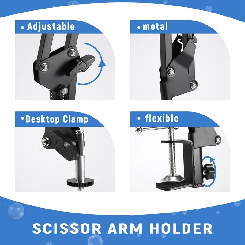 Adjustable Desktop Clamp Suspension Boom Scissor Arm Mount Stand Holders For Logitech Webcam C922 C930E C930 C920 C615