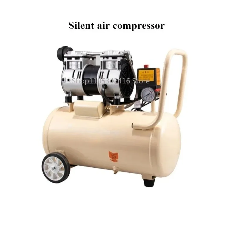 220V 8L Silent Oil-Free Air Compressor, Low Noise High Pressure Pump for Industrial Car Daily Maintenance Use