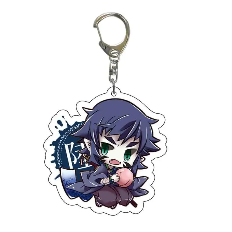 Douma Keychain Anime Kokushibou Kibutsuji Muzan Akaza Kaigaku Acrylic Keychain Backpack Pendant Demon Slayer Accessories