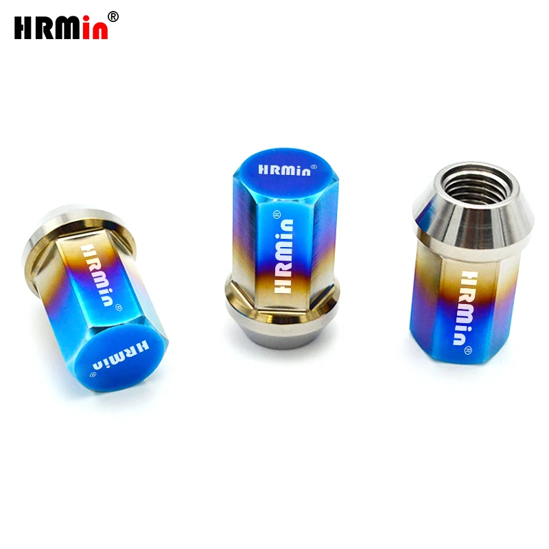 

HRMin High quality 10.9 grade S19HEX Gr5 titanium cone seat wheel lug nut titanium nut M12x1.5x35mm