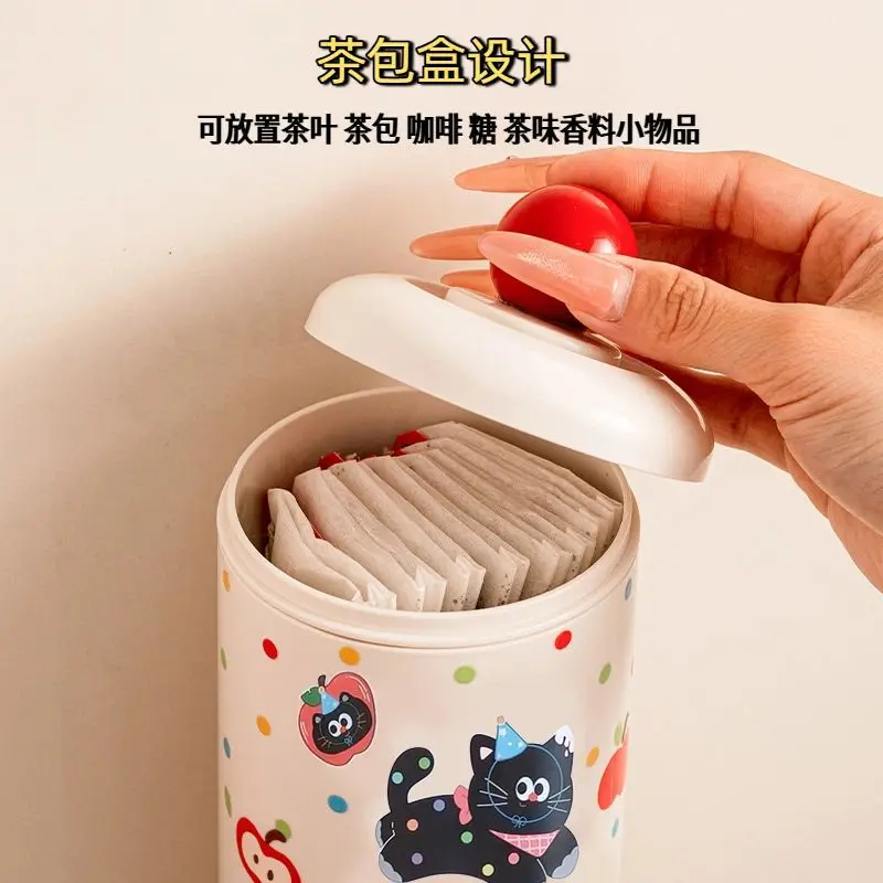 مرحبا كيتي لطيف حامل الكأس القابل للتصرف التلقائي كأس المنتقى الحائط تخزين الرف لا اللكم الغبار واقية ورقة كوب المنظم #2