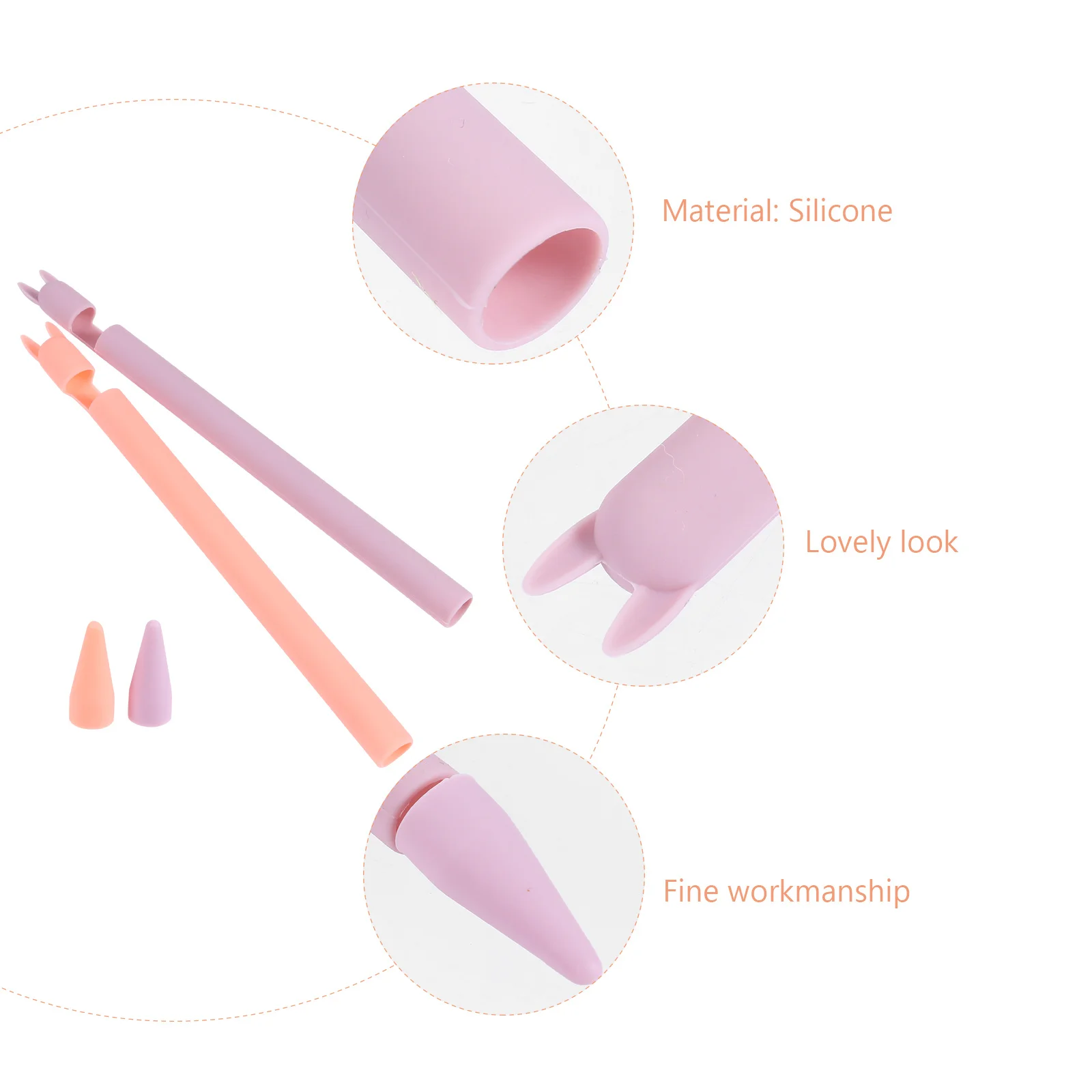 

2Pcs Pencil Silicone Stylus Cover Sleeve Anti-Slip Shockproof Protective Pen Case Holder Accessories Stylus Cover