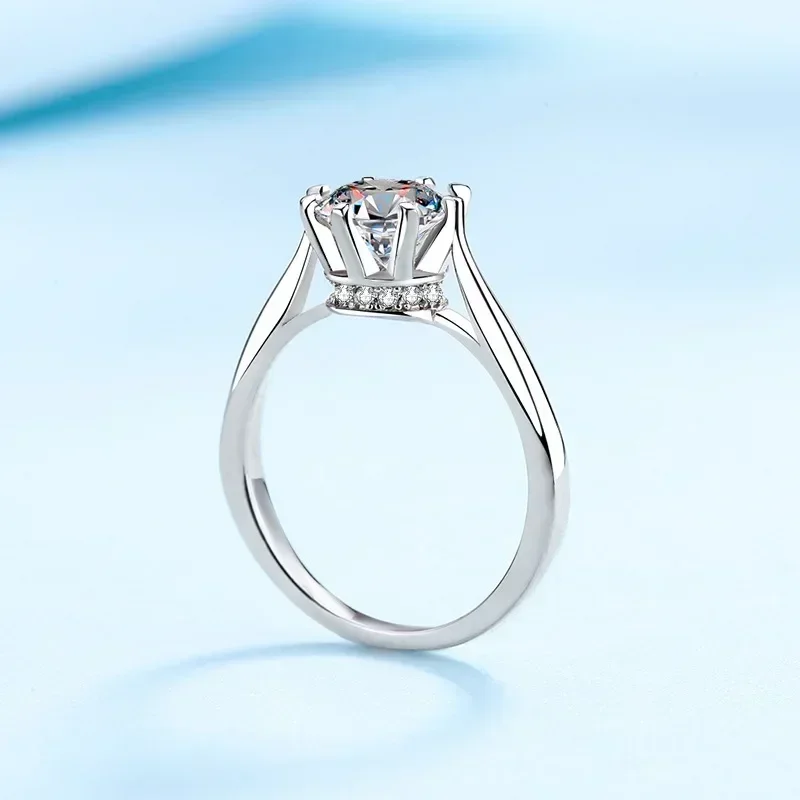 1 Carat D Color Eight Prong Setting Womens Moissanite Diamond Wedding Rings, Fine Jewelry 18K White Gold Ring Lady Birthday Gift