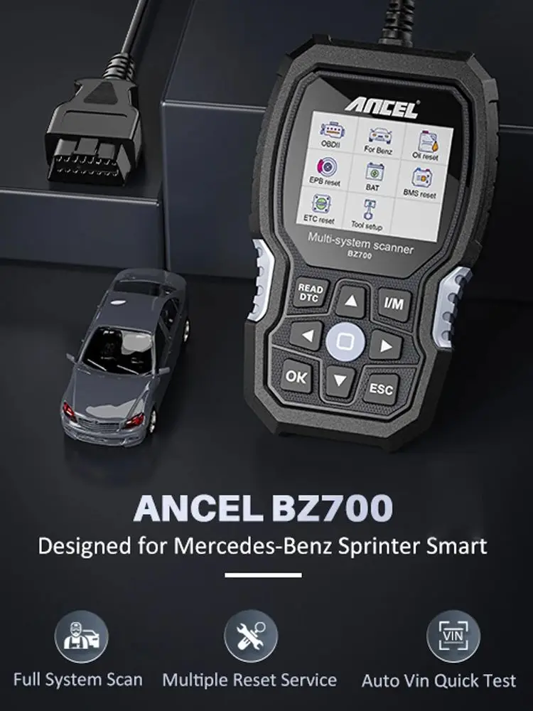 ANCEL BZ700 OBD2-scanner voor Mercedes-Benz/Sprinter/Smart Full-System Diagnostic Tool Autocodelezer met alle resetservice - afbeelding 2
