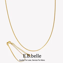 E.B.belle 2024 Minimalist Basic Gold Plated Silver Color Chain 1.8mm S Chain Necklace Bracelets Anklets Jewelry For Woman