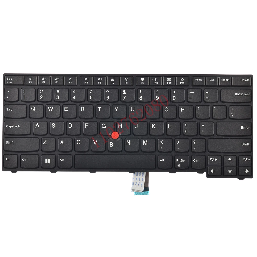 Teclado de substituição para Lenovo ThinkPad E470 E470c E475 com ponteiro sem luz de fundo