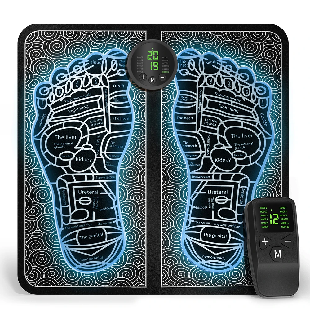 

Электрический массажер для ног EMS, массажный коврик для ног, зарядка через Type-C, массажер для стоп, для снятия боли, с пультом дистанционного управления