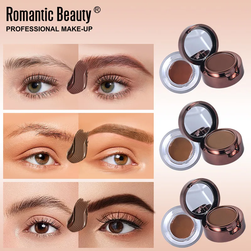 Kit per sopracciglia impermeabile in 3 colori: polvere e gel naturali, trucco per sopracciglia a lunga durata, tinta anti-sudore e facile da applicare