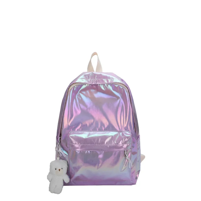شخصية مطرزة الأزياء الهولوغرام على ظهره الليزر لامعة حقيبة المدرسة مخصص أي اسم Daypack