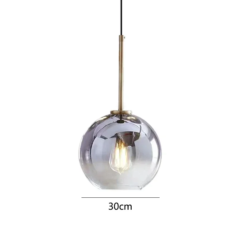 Lights Gold Silver Gradient glass Hanging Lamp Kitchen Island Dining Bedroom Bedside Lighting Fixtures