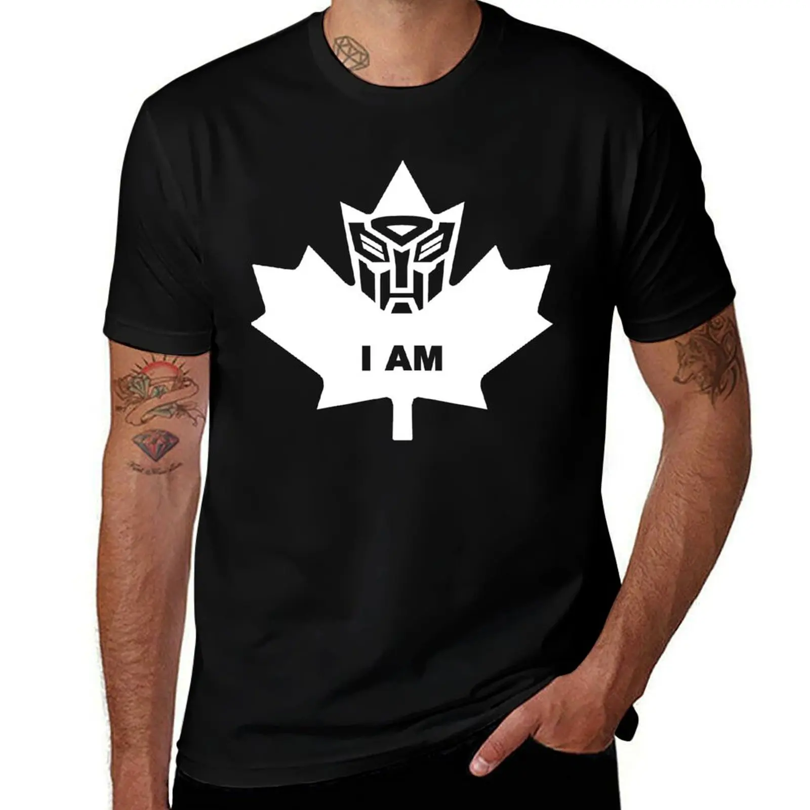 

I AM!Canadian Autobot T-Shirt basketball graphic tees funny shirt cotton customs kawaii clothes workout shirts for men