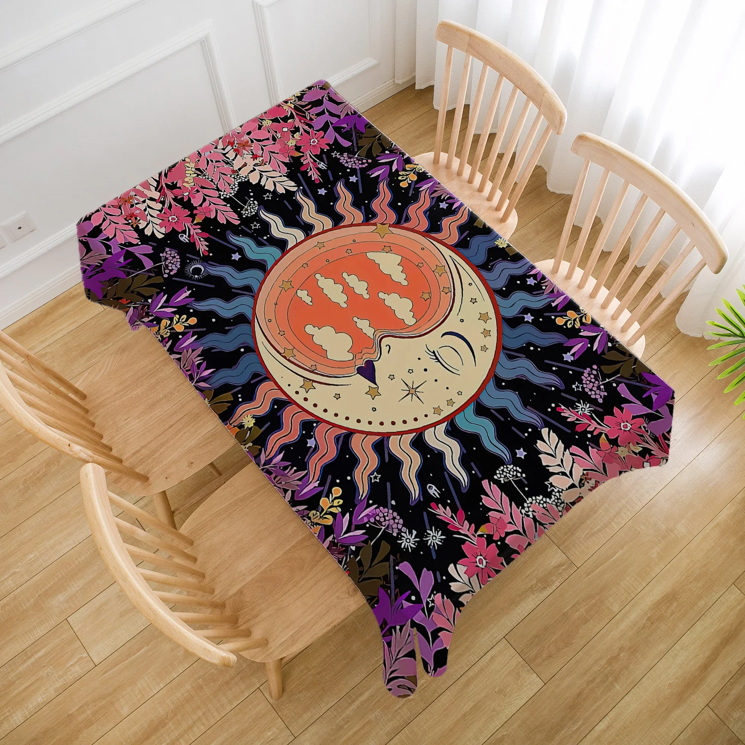 

Rectangular Tablecloth Polyester Table Cover for Indoor Dining Table, Camping, Kitchen Party Holiday Christmas Table Decorations